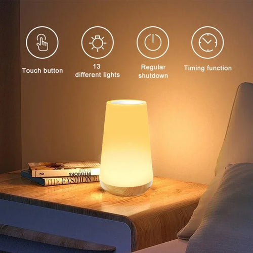 13 Color changing night light remote control touch USB charging RGB night lamp adjustable bedroom bedside atmosphere desk light
