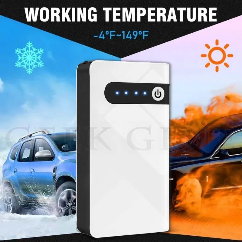 12V 800A Car Jump Starter Emergency Battery Booster Quick Start Power Bank With LED Flashlight Charger For Phone