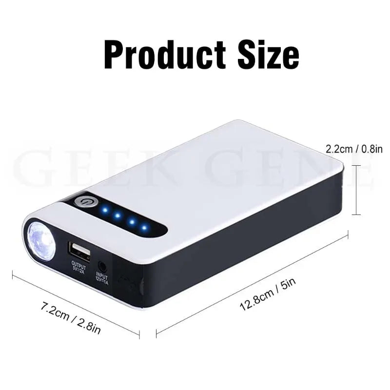 12V 800A Car Jump Starter Emergency Battery Booster Quick Start Power Bank With LED Flashlight Charger For Phone