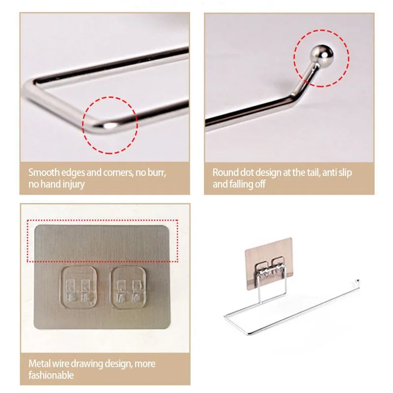 1/2/3pcs Hanging Toilet Paper Holder Roll Paper Holder Bathroom Towel Rack Stand Kitchen Stand Paper Rack Home Storage Racks