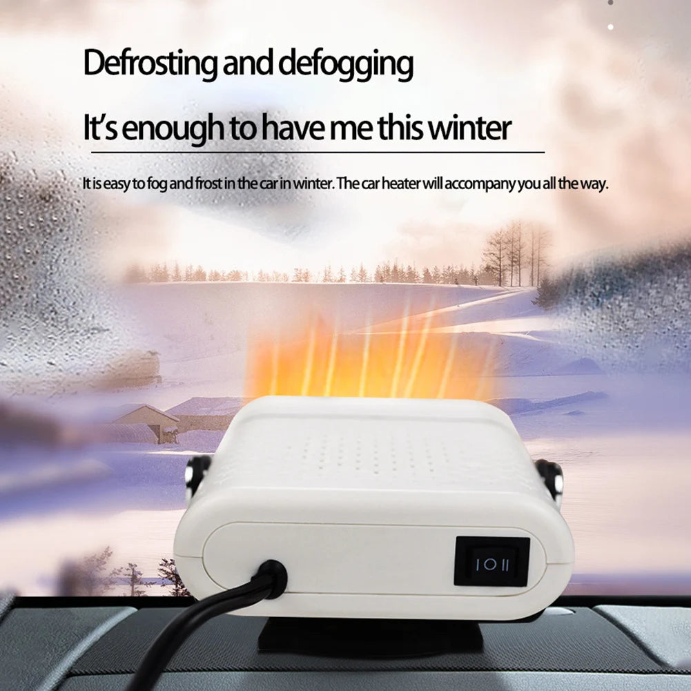 12V/24V Portable Car Heater Fan Fast Heating Window Windshield Defogging Defrosting Electric Heating Fan Car Anti-Fog Heater