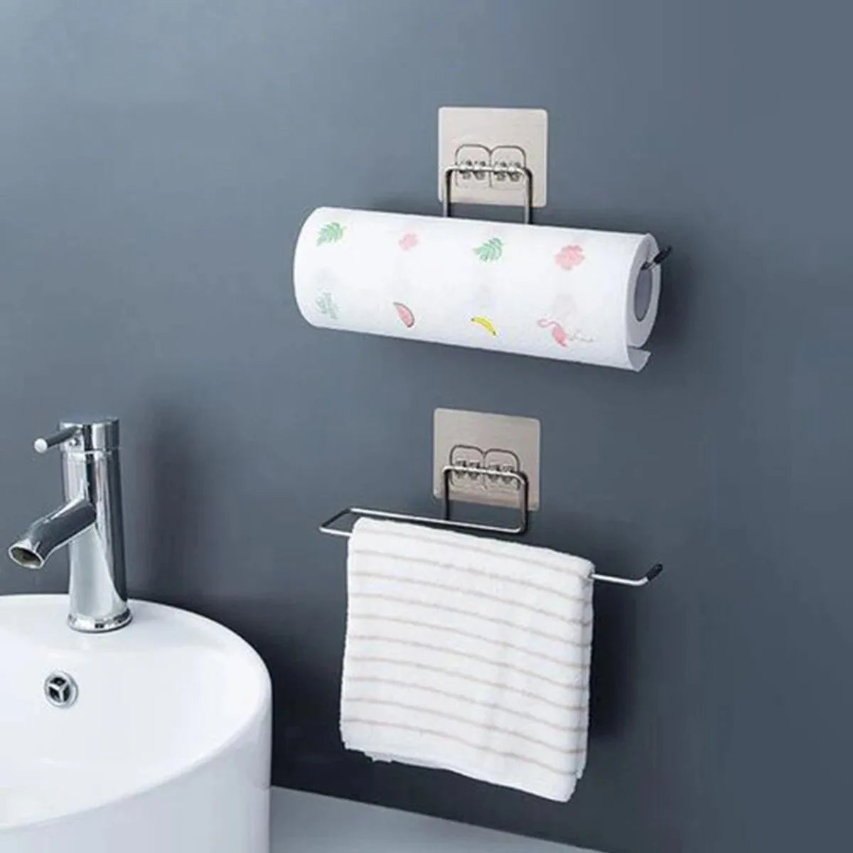 1/2/3pcs Hanging Toilet Paper Holder Roll Paper Holder Bathroom Towel Rack Stand Kitchen Stand Paper Rack Home Storage Racks